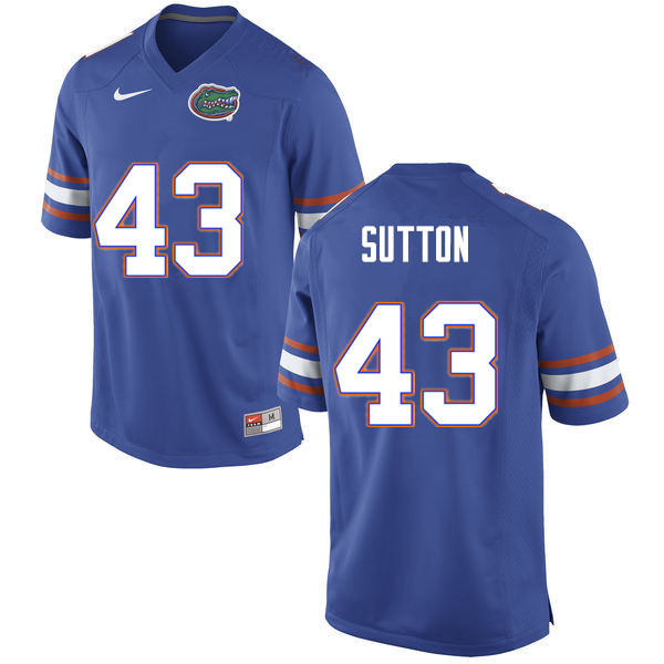 Men #43 Nicolas Sutton Florida Gators College Football Jerseys Sale-Blue